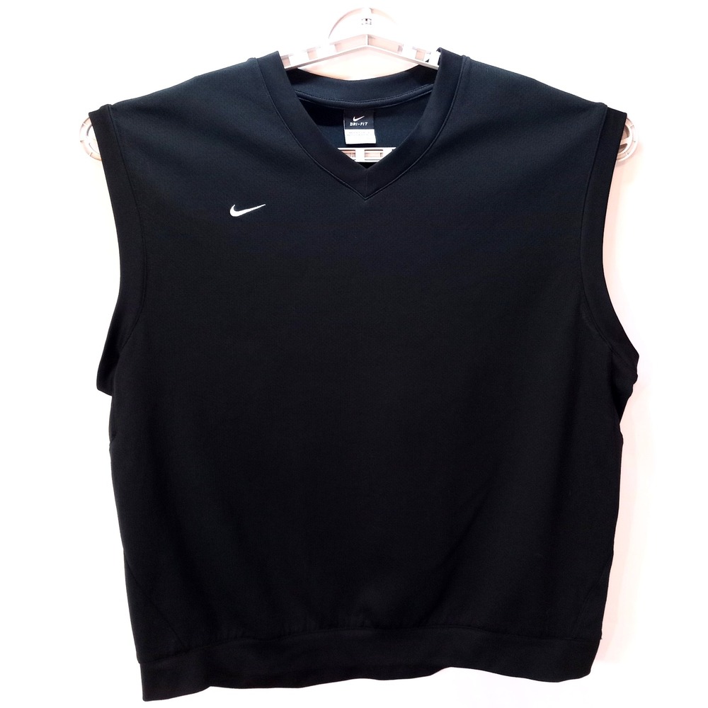Nike Dri Fit Men's Pullover V-Neck Vest, XXL, Black, Golf Activewear